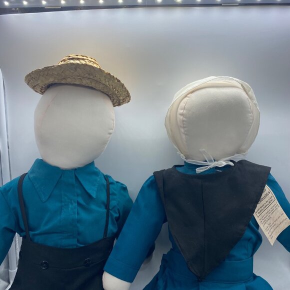 Vtg Katie's Amish Dolls Set Boy Girl Authentic Attire 23" USA Handmade Old Order - Picture 5 of 10